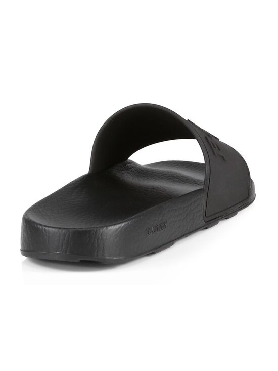 Bally Men\'s Slaim Logo Pool Rubber Slides Sandals in Black Size 8 D - Italy Made